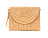 Straw Foldover Convertible Clutch