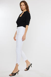 Kan Can High Rise Hem Detail Ankle Skinny Jeans