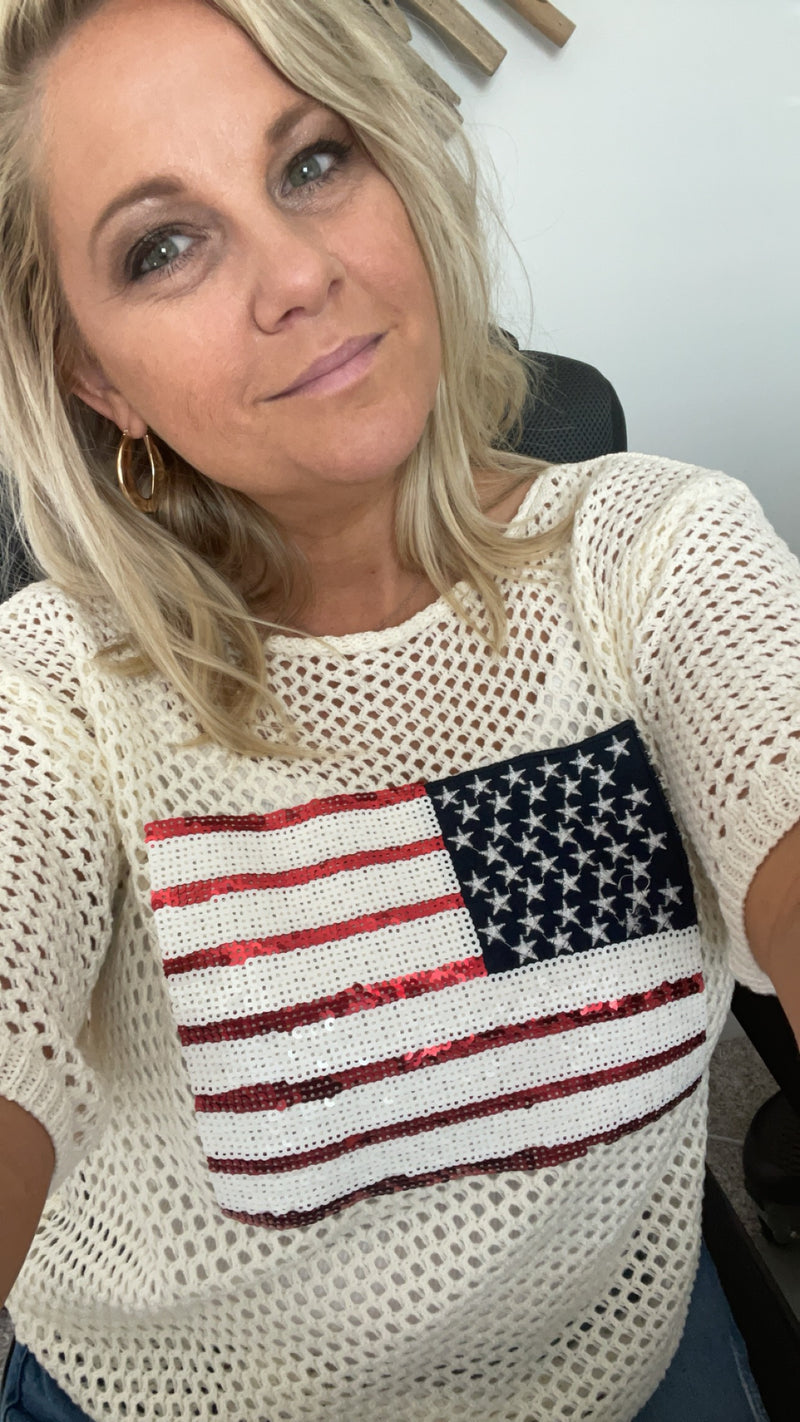 Miss America Knit Top